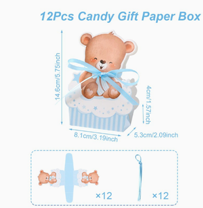 DAMAI Wholesale Bear-Themed Foldable <b>Candy</b> <b>Box</b> with Ribbon for Baby Birthday Parties Decorative Gift Paper <b>Box</b> - Product Image 6