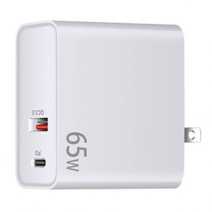 GaN Tech 65W Dual Port Fast Charger (1USB-A + 1 PD) Fast Wall Charger with PD & QC3.0 for Mobile Phone Laptop Tablet - Product Image 3