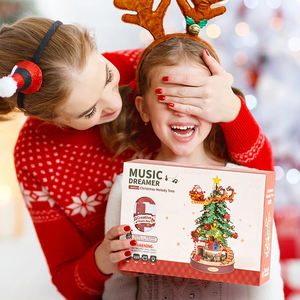 Robotime Rolife US Warehouse AMS01 Boîte à musique pour cadeaux de <span class=keywords><strong>Noël</strong></span> Jouets miniatures DIY Puzzles 3D en bois - Product Image 3