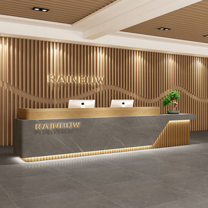 Moderno <span class=keywords><strong>Bar</strong></span> mobili alla moda Custom nuovo Design LED tavolo in legno chiaro ristorante <span class=keywords><strong>bancone</strong></span> di personalizzazione - Product Image 2