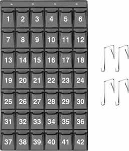 Organizador de Pared con 42 Bolsillos Numerados para el Aula, Organizador Colgante para Teléfonos Celulares y Calculadoras, Material Escolar de Tela No Tejida - Product Image 1
