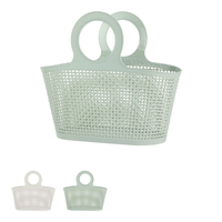Panier de rangement portable carré en PP durable, style japonais, avec poignée, écologique, pour salle de bain et cuisine, drainant, étanche et léger