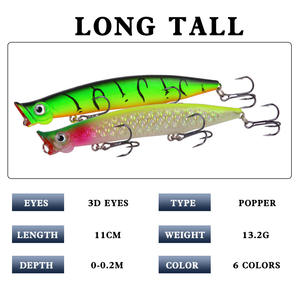 Señuelo de Pesca Poppy Lure Phantom 13g 110mm, Flotante, para Pesca en Agua Salada - Product Image 3