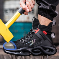 Chaussures de sécurité tendance prêtes à être expédiées, anti-écrasement, avec embout en acier, antidérapantes, anti-perforation, pour le travail