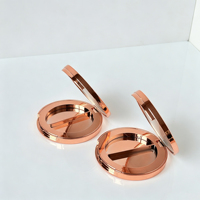 Palette de maquillage vide ronde dorée 2 couleurs pour blush, highlighter, fard à paupières, poudre de contouring et fard à paupières duo-chrome, emballage cosmétique