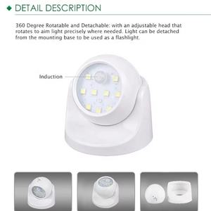 Vente flash : Lampe à détecteur de mouvement à angle réglable, alimentée par batterie, 9 LED, pour murs de maison, garage, cour, véranda - Product Image 3