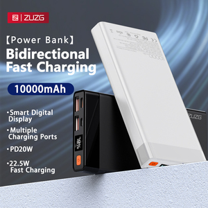 ZUZG Precio al por Mayor OEM 10000mAh PD20W+QC22.5 Banco de Energía de Carga Rápida Bidireccional con Pantalla Digital Inteligente - Product Image 2