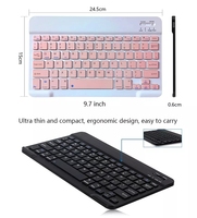 Clavier et souris sans fil, mini clavier espagnol rechargeable avec souris, clavier russe pour PC, tablette, téléphone