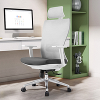 Chaise de bureau ergonomique moderne à dossier haut réglable pour poste de travail ouvert et table, chaise de bureau en maille avec appui-tête