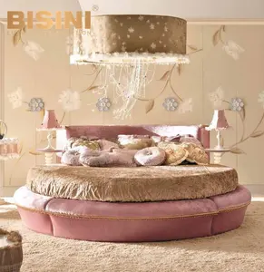 豪华 Bisini 粉红色装饰公主轮床床头板儿童卧室家具