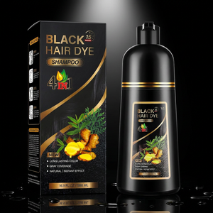 HanFei Crème capillaire naturelle aux herbes 4-en-1, formule Ginseng Noir Brun Foncé, coloration semi-permanente sans ammoniaque en 10 minutes - Product Image 1