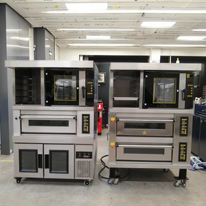 Horno de circulación de aire caliente de panadería comercial inteligente 2 capas 4 bandejas cubierta <span class=keywords><strong>Pizza</strong></span> horno combinado Proofer caja de fermentación para la venta - Product Image 2