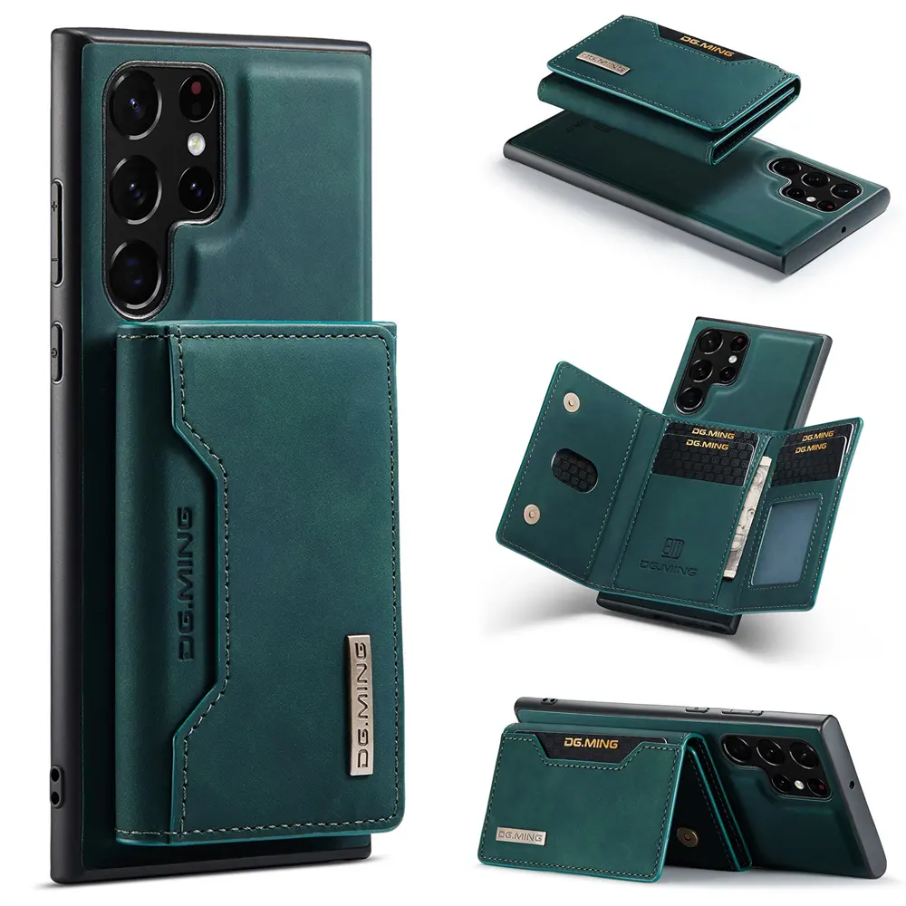 Detachable Leather Magnetic Card Pocket Phone Case for Galaxy S22 S23 Ultra  Luxury Wallet Case For Samsung S22 Ultra