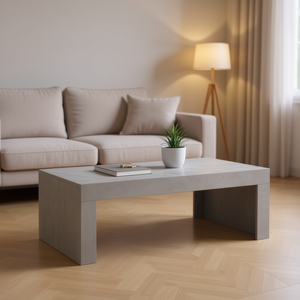 Table basse gris béton de taille moyenne, design moderne, meuble durable pour la maison, salon - Product Image 2