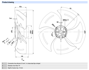 Ventilateur axial industriel ebm-papst A4E350-AP06-02 350 mm, souffleur de refroidissement, ventilateur de condenseur, ventilation HVAC - Product Image 2