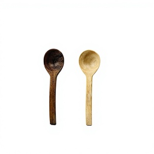 Handmade Wooden Spoons Set of 2 Natural Wood <b>Kitchen</b> Utensils for Cooking Stirring Mixing Serving - Product Image 6