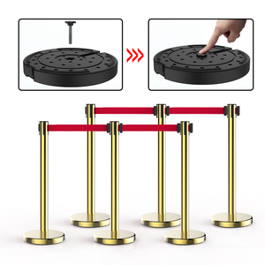 All'ingrosso coda in acciaio inossidabile palo barriera montanti per esterno segno di controllo della folla Stand barriere di traffico tubo nero - Product Image 3