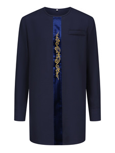 Ensemble Agbada pour Hommes Chemise et <span class=keywords><strong>Pantalon</strong></span> Hauts <span class=keywords><strong>Boubou</strong></span> Costumes Sénateur de Haute Qualité Personnalisés Traditionnels Africains pour Mariage - Product Image 2