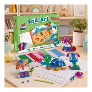 Kit d'activités créatives scintillantes en gros : comprenant des cartes adhésives, des yeux bouclés, des formes en EVA – Fournitures artistiques pour garçons et filles - Product Image 6