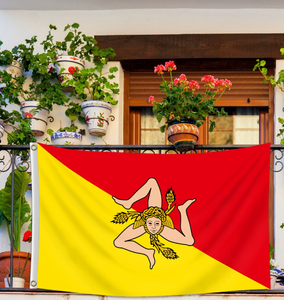 <span class=keywords><strong>Bandera</strong></span> de Poliéster de Alta Calidad al por Mayor de <span class=keywords><strong>Sicilia</strong></span>, <span class=keywords><strong>Bandera</strong></span> Personalizada de 90*150cm con Funda y Ojales para Actividades Promocionales - Product Image 3