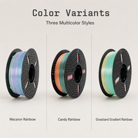 Filament d'imprimante 3D PLA Soie Dégradé Multicolore 1,75 mm Bobine de 1 kg Faible Déformation Finition Brillante pour Modèles Décoratifs