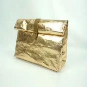 Baoren Sacs de belle qualité Sacs à main dorés pour femmes Pas cher Eco Friendly Golden Washable Craft Luxury Paper Bag avec logo - Product Image 6