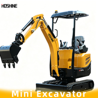Miniexcavadora Compacta Shantai de 1 Tonelada, Excavadora de Orugas para Cimentaciones con Inyector de Combustible para Excavación de Sótanos