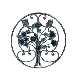 Roson artístico de hierro forjado de 560mm con Rosa redonda para barandilla de puerta, barandilla, barandilla - Product Image 1