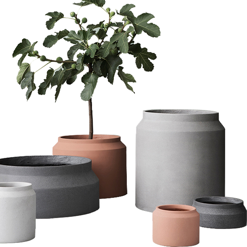 Vaso da fiori di grandi dimensioni in cemento dal design semplice nordico vaso da fiori enorme per la decorazione del giardino di casa