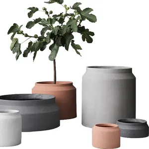 Nordic Eenvoudige Ontwerp Cement Grote Maat Planter Pot Enorme Bloempot Voor Huis Tuin Decor