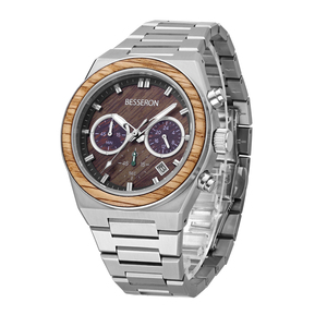 Montre chronographe sportive élégante à quartz avec étanchéité 5 ATM et verre minéral pour une utilisation quotidienne en extérieur - Product Image 4