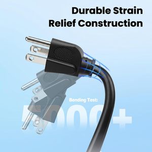 Rallonge électrique <span class=keywords><strong>EP</strong></span> Y Splitter 1FT <span class=keywords><strong>2</strong></span> prises NEMA 5-15R SJTW 13A 1875W Prise droite PVC Intérieur/Extérieur Homologué ETL Noir - Product Image 5