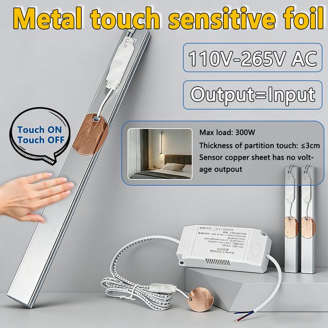 Universal Metal Touch Switch 110-265V Partition Touch Capacitive Sensing for Light Strip Penetrating Glass Copper Foil Sensing