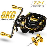 Reel Pancing Air Laut Tahan Air Horizon 7.2:1 VHA Carretes De Pesca De Mar Baitcasting dengan Sistem Pengereman Magnet