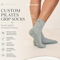 Chaussettes de Pilates antidérapantes pour femmes, personnalisées, avec volants et lanières, pour yoga, danse et fitness