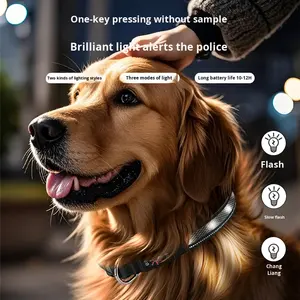 <span class=keywords><strong>Collar</strong></span> de Nailon LED para Perro con Carga Tipo-C, Características Reflectantes y Luminosas, y Patrón Monocromático para Paseos Nocturnos - Product Image 4
