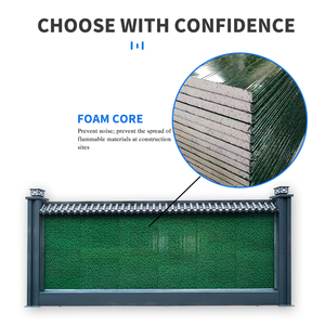<span class=keywords><strong>Clôture</strong></span> de chantier temporaire en acier coloré à motif herbe, panneau sandwich en mousse, <span class=keywords><strong>anti</strong></span>-<span class=keywords><strong>bruit</strong></span>, 2m x 3m ANTON - Product Image 4