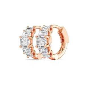 Boucles d'oreilles clous de style hip-hop en or rose et diamant moissanite très demandées, idéales comme cadeau pour femme - Product Image 3