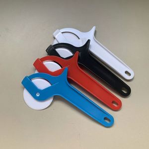 Factory Custom Logo 6 Inches Disposable Round Pizza Fork Food Grade <b>Plastic</b> Pizza <b>Wheel</b> Slicer - Product Image 2