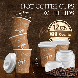 8oz/10oz/12oz Disposable Double Wall Waterproof Recyclable Bio-degradable Cardboard <b>Espresso</b> Paper Coffee <b>Cup</b> with Lids - Product Image 2