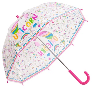 Adorable parapluie transparent en PVC et POE pour enfants, avec impression <span class=keywords><strong>de</strong></span> dessins animés personnalisés - Product Image 6