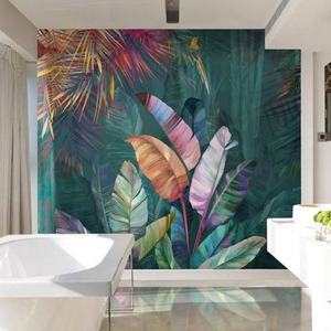 Tessuto Murale Stile Nordico con Foglie di Banano Carta da Parati per <span class=keywords><strong>Sfondo</strong></span> TV Soggiorno - Product Image 3