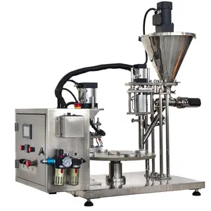 Rotary semi- automatic coffee powder filling and sealing machine for packaging K-cup