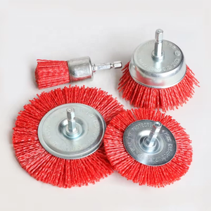 Sikat cangkir bulu nilon Set sikat roda kawat abrasif dengan tangkai bulat warna disesuaikan untuk pemoles kayu - Product Image 4