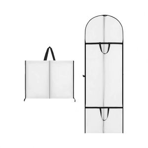 Housses de rangement transparentes pliables et légères blanches pour robes de mariée - Longues housses anti-poussière pour vêtements et costumes avec fermeture éclair, accessoires de voyage - Product Image 1