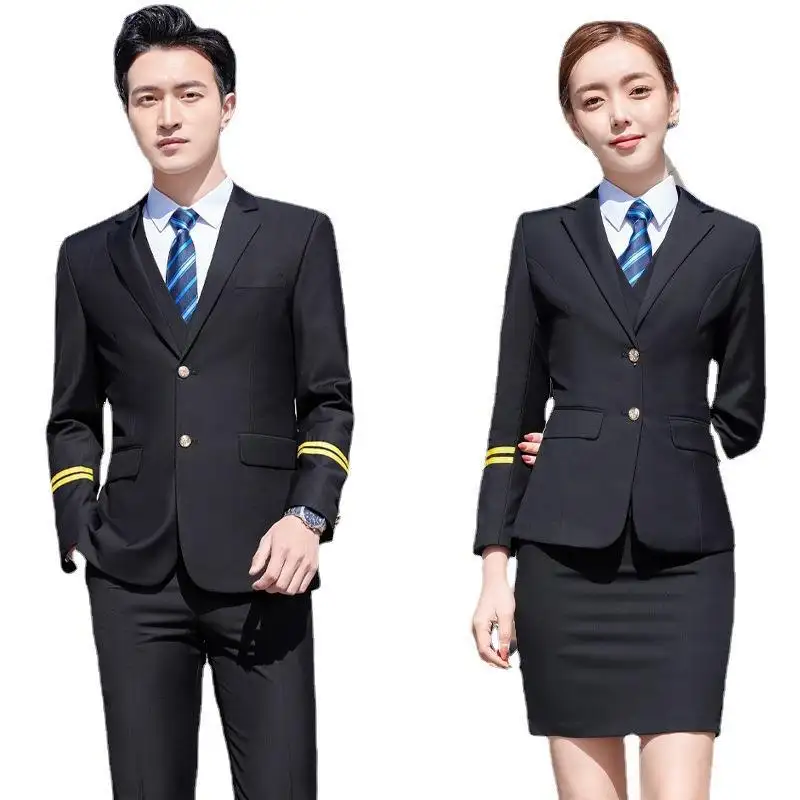 Jinteng Professional Aviation & Railway Uniforms Breathable & Anti-Static Suits for Airline Pilots & Security Personnel