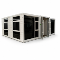Maison préfabriquée modulaire contemporaine à double aile extensible en conteneur
