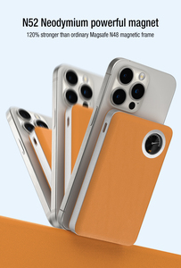 พาวเวอร์แบงค์แบบกึ่งแข็ง 10000 มิลลิแอมป์ชาร์จไร้สายเร็วสำหรับ <span class=keywords><strong>iPhone</strong></span> 17 Pro/16/15/14 Airpods เคสหนังพาวเวอร์แบงค์ - Product Image 6
