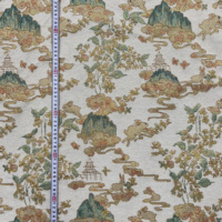 Tissu jacquard floral en chenille à fil d'or, style vintage élégant pour canapé, housse de coussin, rideau