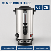 Bouilloire à eau commerciale en acier inoxydable de 16 L à ébullition rapide, arrêt automatique, distributeur d'eau chaude pour salon de thé, restaurant, hôtel